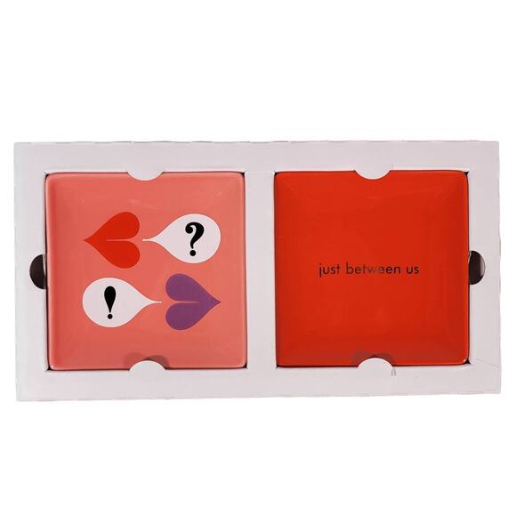 Kate Spade Sweet Talk Just Between Us Jewelry Tray Set of 2 NIB - Picture 1 of 9